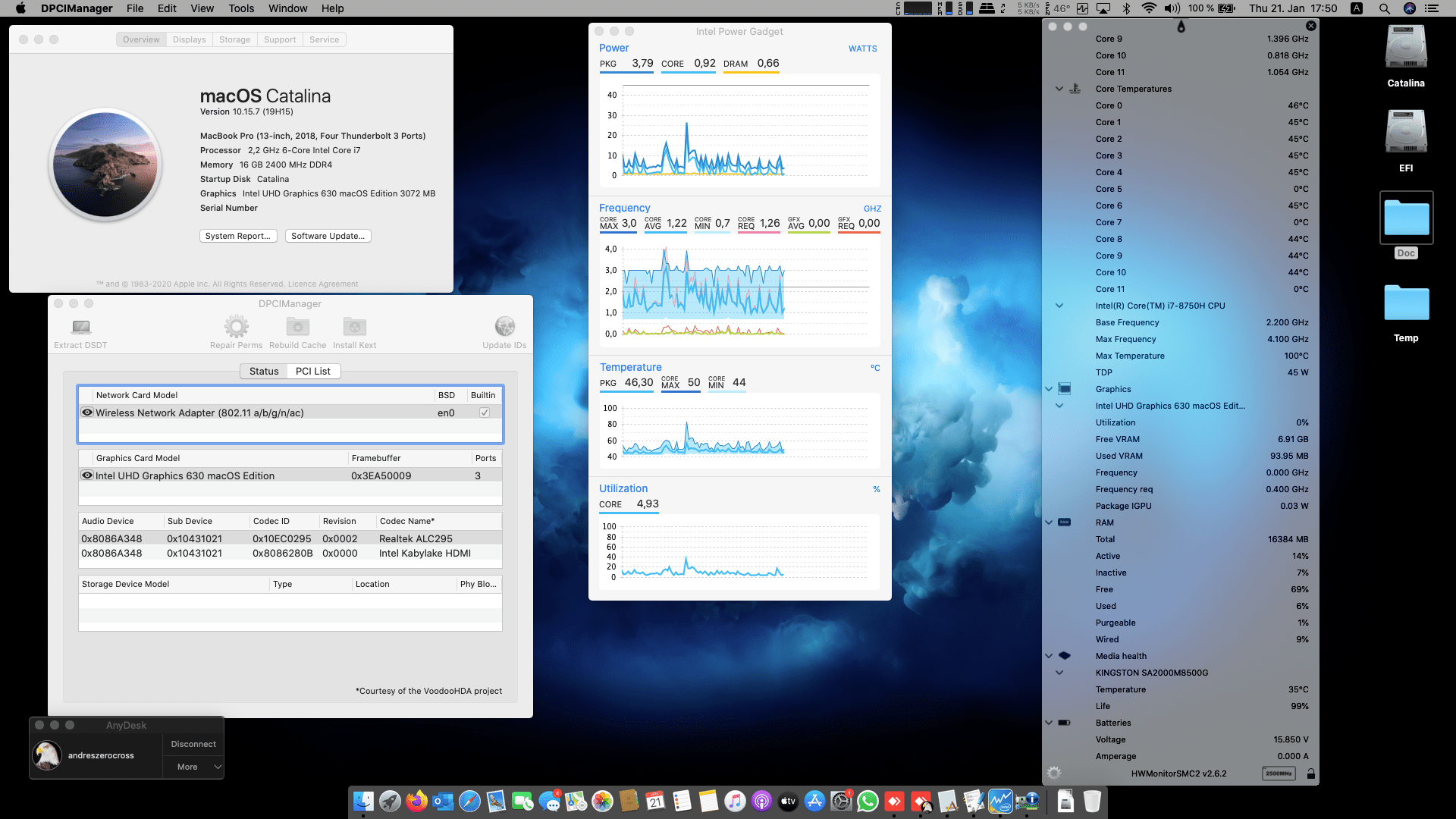 Success Hackintosh macOS Catalina 10.15.7 Build 19H15 in Asus Zenbook Pro UX580G